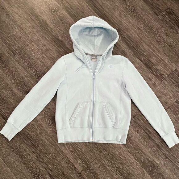 Nike vintage light blue zip up hoodie - Picture 1 of 6